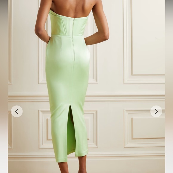 Alex Perry Ansley strapless satin-crepe midi dress in Mint - Picture 4 of 4